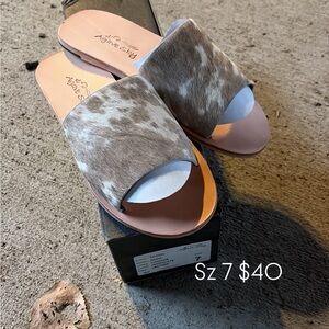 Cowhide Slide Sandals